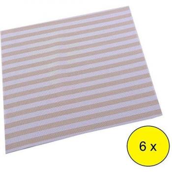 LOTE DE 6 MANTELES INDIVIDUALES COLOR CREMA - VINILO 30X45 cm
