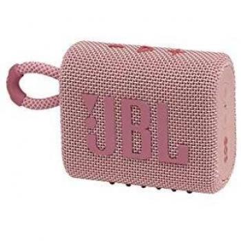JBL GO 3 Altavoz inalámbrico portátil con Bluetooth, resistente al agua y al polvo IP67, hasta 5h de reproducción con sonido de alta fidelidad, rosa