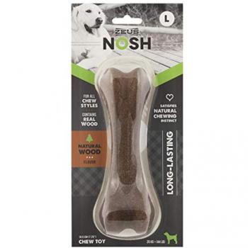 Mordedor para Perros Zeus Nosh Wood - Hueso de Nylon y Madera, 18cm