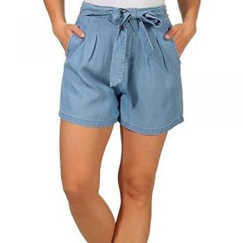 Vero Moda Vmmia HR Loose Summer Shorts Ga Noos Pantalones, Light Blue, S para Mujer