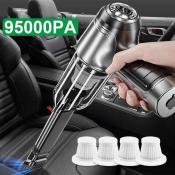 Aspirador de auto portátil 95000PA con fuerte succión, inalámbrico, soplador 2 en 1 para hogar y auto Basic