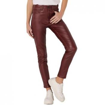 Pantalón Casual Sintético Burdeos Victorio & Lucchino V&L Mujer Tiro Medio Skinny 30