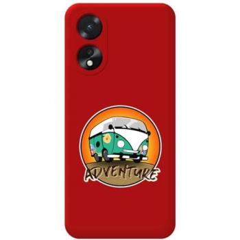 Funda Silicona Líquida Roja para Oppo A38 4G con Diseño de Aventuras