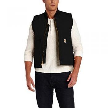Carhartt Men's Arctic Insulated Nylon Lined Duck Shell Vest Jacket - Black - Size 2XL