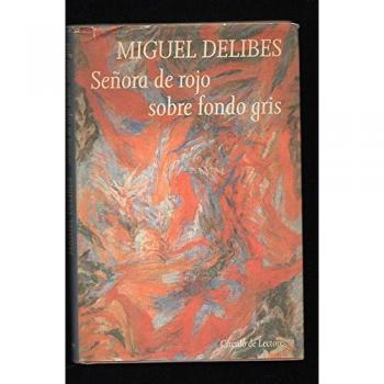 Señora de Rojo sobre fondo gris