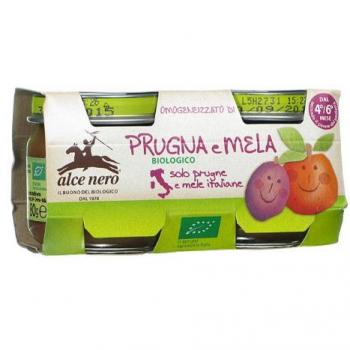 Omogeneizado Biológico de Prugna y Mela Alce Nero - 2 Vasitos de 80g