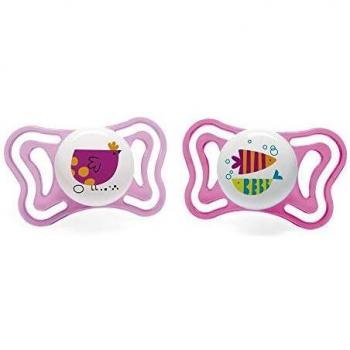 Chicco Physio Light Silicone Pacifier for Girls 16-36 Months - 2 Pack