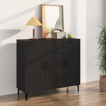 Armario aparador negro de madera contrachapada 90x34x80 cm