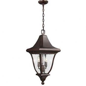 Linterna de jardín Oakmont altura 71,8 cm - Linterna de cadena de techo para exteriores, mediana, ligera, bronce, E14