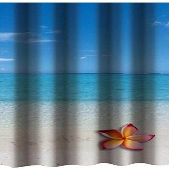 MSV Paradise - Cortina de baño, 100% poliéster, multicolor