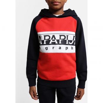 Sudadera Napapijri Entremont con capucha, sudadera de niño, logo frontal, material suave y cómodo, ajuste regular, disponible en varios colores