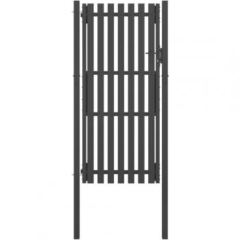 Puerta de valla de acero antracita 1x2,5 m