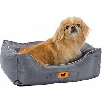 Cama para Perro Ferplast Jazzy 80 - Cojín Grande, Tejido Resistente a Arañazos, Lavable a Máquina, Impermeable - 78 x 56 x 22 cm - Gris