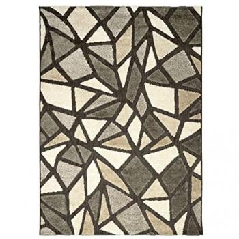 Alfombra DEHORS-DEDANS Cubisme para interior y exterior, 120 x 170 cm, color gris y marrón