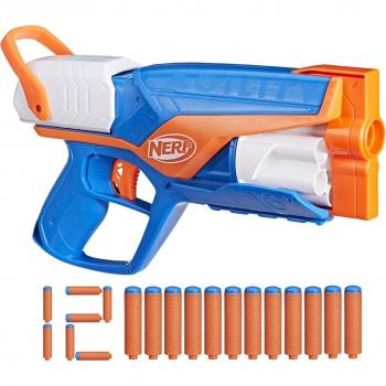 Nerf N Series Agility - Pistola de juguete, diseño ergonómico, capacidad para múltiples dardos, incluye 10 dardos Nerf Elite, mecanismo de carga rápida, ligero y fácil de manejar
