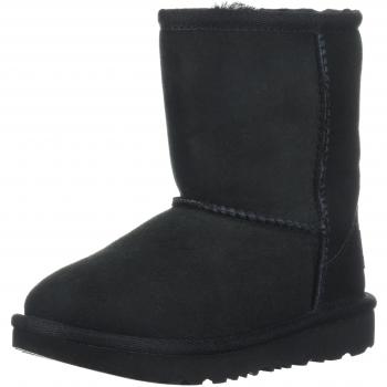 UGG Kids Classic II Sheepskin Boots in Black, Size 3K