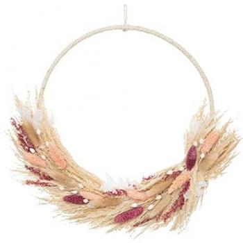Corona de Flores Secas Beige y Rosa D 36 cm - Atmosphera
