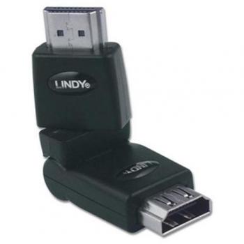 Lindy - Adaptador HDMI de 360 Grados, HDMI Macho a Hembra