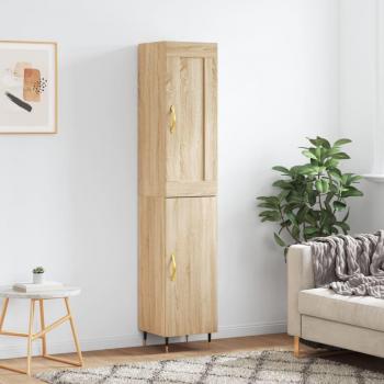 Aparador de madera contrachapada roble Sonoma 34,5x34x180 cm