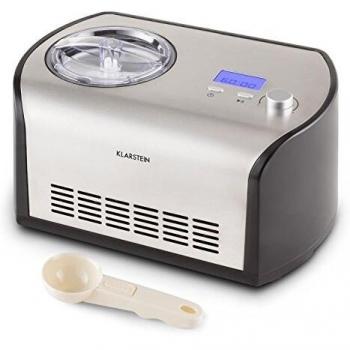 Klarstein Snowberry & Choc 1.2L Electric Ice Cream Machine with Keep Cool Function, Stainless Steel Finish