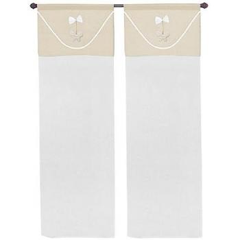 Cortinas Semitrasparentes para Puerta Ventana 60x240 cm - Par de 2 Uds. Tela Beige