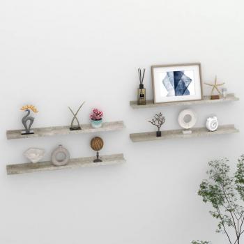 Estantes de pared vidaXL 4 unidades 80x9x3 cm Blanco brillante, Blanco, Negro - Mueble Almacenaje Estantería para Oficina, Estudio, Dormitorio Estantería/Librería/mueble de Almacen