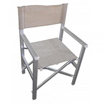 Silla de Director Plegable de Aluminio y Textilene Azul Mod. Siena