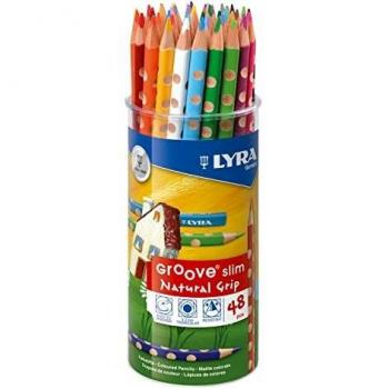 LYRA Groove Slim, Lápices de colores de madera, triangular, lacado, Bote, 24 colores surtidos