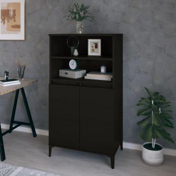 Aparador alto negro de madera multicapa 60x36x110 cm