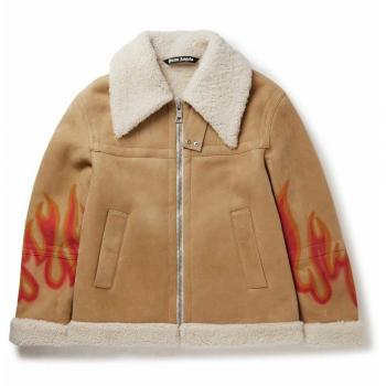 Beige Leather Jacket - Women's Fashion Outerwear, Genuine Leather, L Size, Classic Style, Zipper Closure, Multiple Pockets