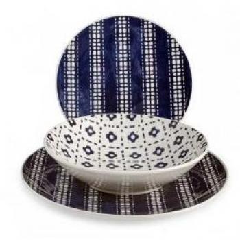Vajilla Simetric Quid 18 piezas de Porcelana con Diseño Decorado en Colores Vibrantes