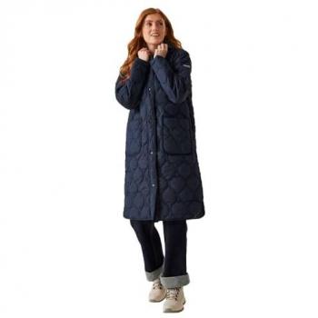 Regatta Women's Navy Jaycee II Water-repellent Quilted Longline Parka, Size 8