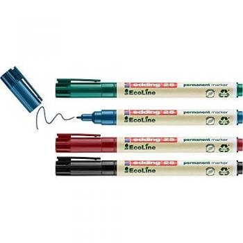 Edding 25 EcoLine Pack de 4 Rotuladores Permanentes