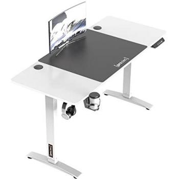 Escritorio eléctrico Salinas regulable en altura 73-118 cm rectangular blanco y negro con memoria