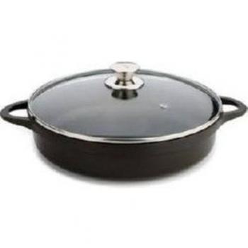 Valira Cazuelas - Cazuela Premium de 32 cm baja hecha en España, aluminio fundido con antiadherente reforzado, apta para inducción, incluye tapa y asas