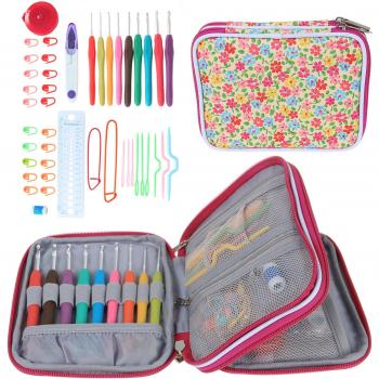 Teamoy Serie de Crochet Kits de Ganchillo Estuche para Crochet Organizador de Agujas Bolsa de Herramientas Juego del Ganchos