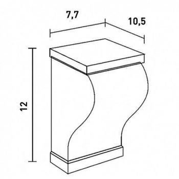 Ménsula Decorativa Orac TF02 XTERIO 7,7x10,5x12 cm - Elemento Clásico Blanco para Fachadas