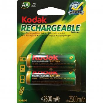 KODAK Piles rechargeables Ni-MH LR06/AA 1,2V batterie 2600mAh - Vendu par paire