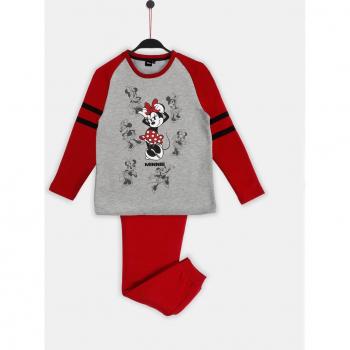 Pijama Disney de niña con estampado de Minnie Shadows en gris, manga larga y pantalón largo