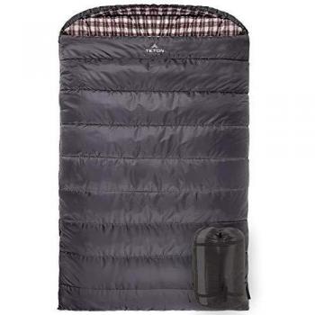 TETON Sports Fahrenheit Mammoth 0F Queen Size Sleeping Bag Perfect for Base Camp while Camping, Backpacking, and Hiking; Grey