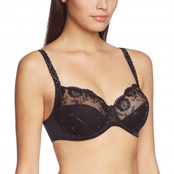 Conturelle Provence Women's Underwire Bra with Decorative Straps, Black, Size 75B