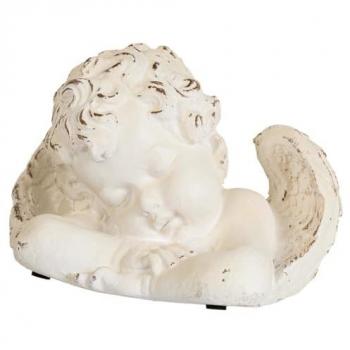 Figura Ángel Celestial de Magnesio Blanco - Decoración Elegante 29x18x19h Cm
