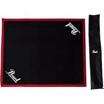 Pearl Large Drum Rug 180x200 cm Black with Red Border