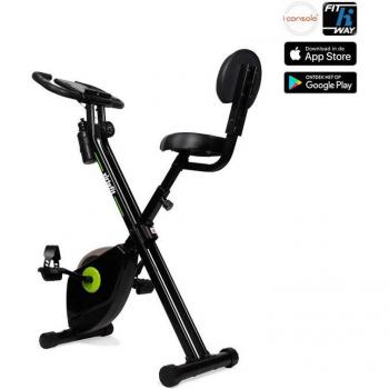 Bicicleta estática plegable VirtuFit FB1.0i con Bluetooth, 8 niveles de resistencia, ruedas de transporte y sistema de medición de la frecuencia cardíaca