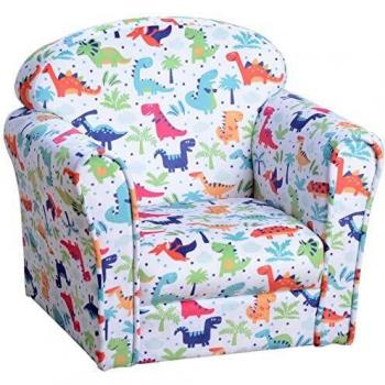HOMCOM Sillón Infantil Sofá Sillón para Niños con Dibujos Mini Sofá 50x39x44cm Estructura de Madera Cubierta de Franela Multicolor