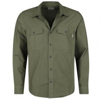 Camisa de Manga Larga Vintage Industries Boston para Hombre - Color Aceituna - Talla M - 100% algodón - Corte Regular