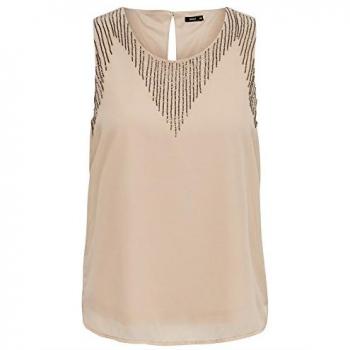 Only - Camiseta sin mangas - para mujer beige L 