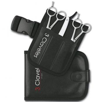 Set 3 Claveles Estuche con 2 Tijeras Skool de 5.5 y Navaja, incluye tijera esculpir, cuchillas y estuche, gama Skoll acero HRC54