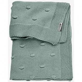 Meyco Manta para Bebé Tejida con Nudos Verde Piedra 75 x 100 cm 1.0 TOG