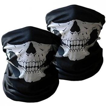 Xpassion 3pcs Skull Mask, Máscara Facial de Cráneo de Medio Cráneo Tubular Estirable, Bandana Balaclava Headwear Ciclismo Máscara de Esquí Bufanda Protección UV